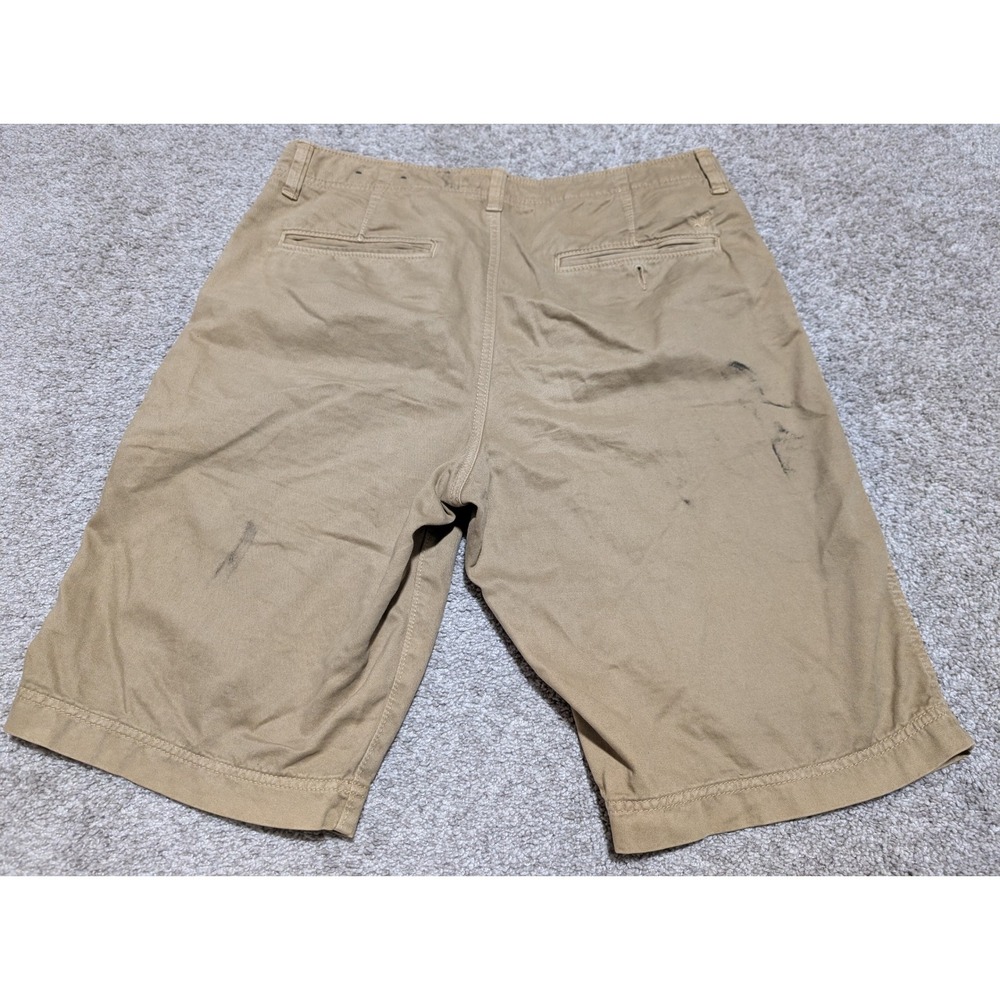 American Eagle Chino Shorts Mens 32 Khaki Tan Flat Front Cotton Casual Summer - Picture 7 of 9